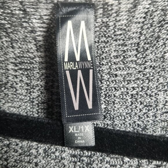 MarlaWynne Women's Linen Cotton Open Knit Grey Cardigan Sz 1X - Picture 6 of 6